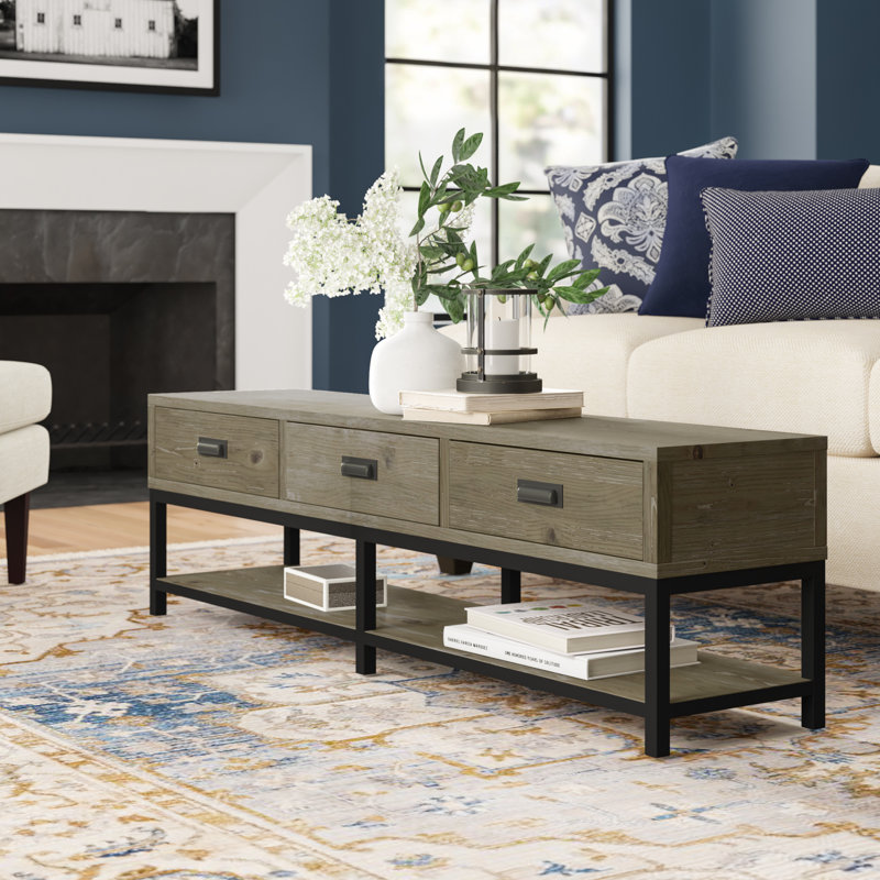Slim coffee table with storage sales